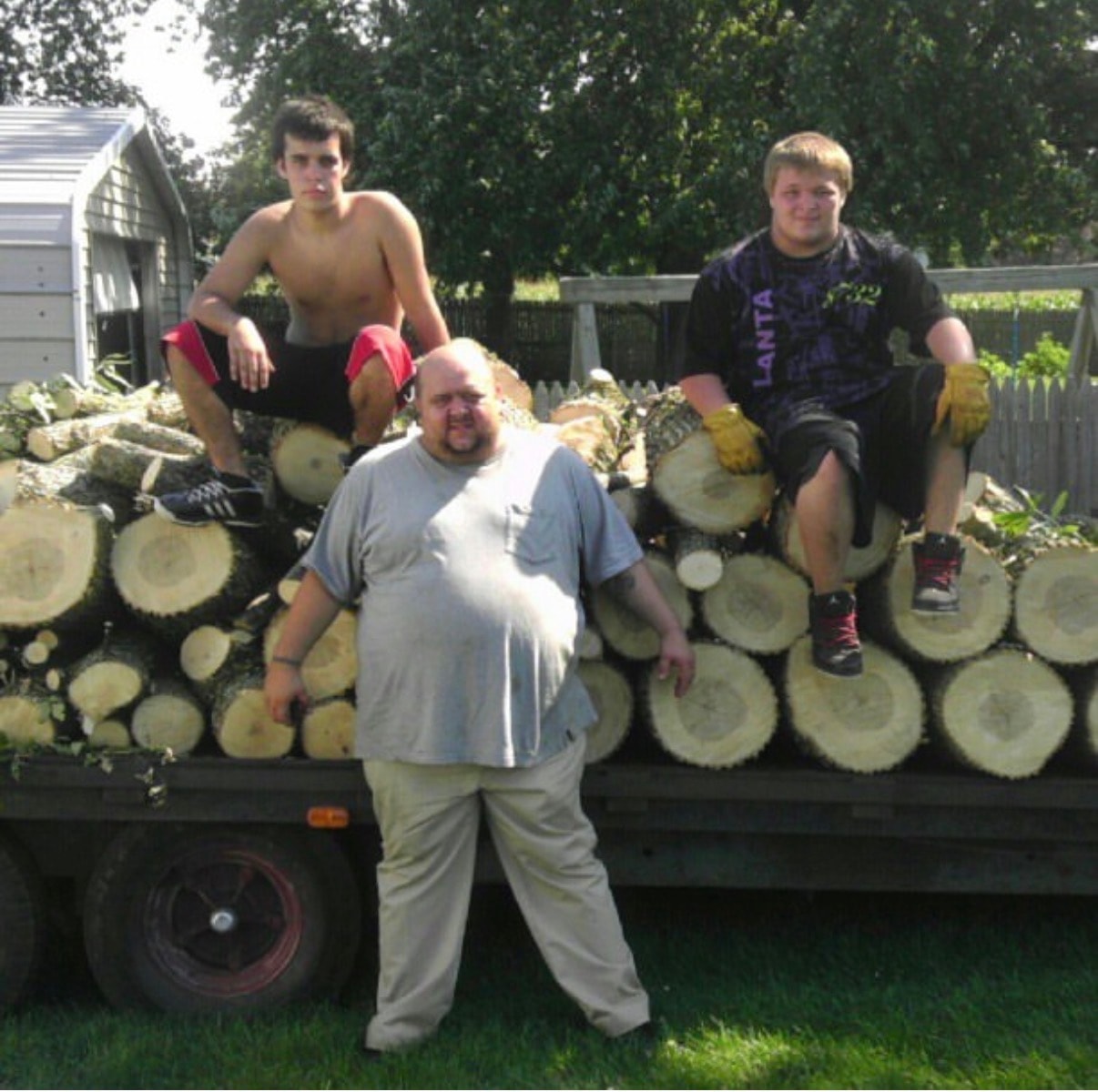 The early crew — proud of a hard day's work